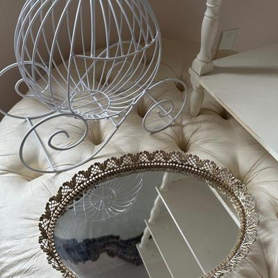 CORNER SHELF 32" T DRESSER TRAY WIRE PUMPKIN