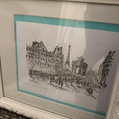 FRAMED PARIS BLACK WHITE LANDSCAPES 14X17