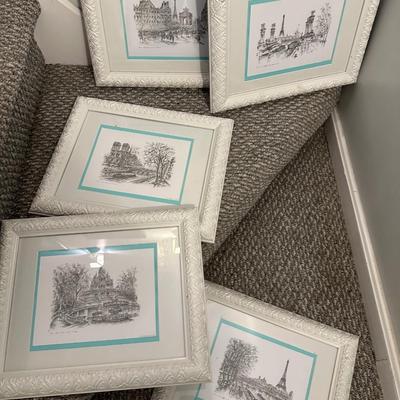 FRAMED PARIS BLACK WHITE LANDSCAPES 14X17