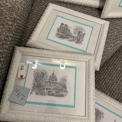 FRAMED PARIS BLACK WHITE LANDSCAPES 14X17