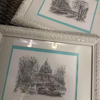 FRAMED PARIS BLACK WHITE LANDSCAPES 14X17