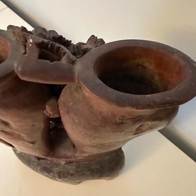 CHINESE CARVED SOAPSTONE DOUBLE VASE