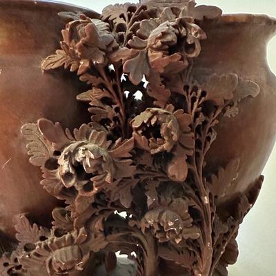 CHINESE CARVED SOAPSTONE DOUBLE VASE
