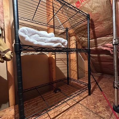 4 SMALL SHELVING UNITS AS PICTURED