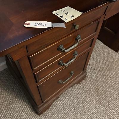 MODERN DESK 67X24X30 POOR FINISH ON PULL OUT DRAWER