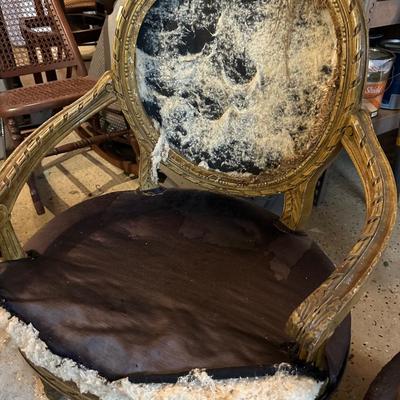 PAIR OF FRENCH STYLE PROJECT CHAIRS READY FOR REUPHOLSTERING