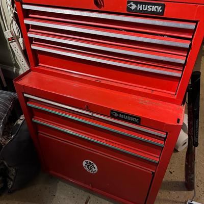 HUSKY RED TOOL CHEST WITH CONTENTS
