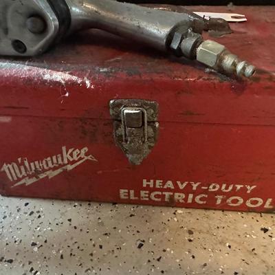 ACE IMPACT WRENCH, VINTAGE MILWAUKEE HAMMER DRILL WITH RED TOOL BOX