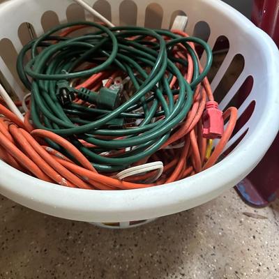 COOLER, EXTENSION CORDS, WORK GLOVES