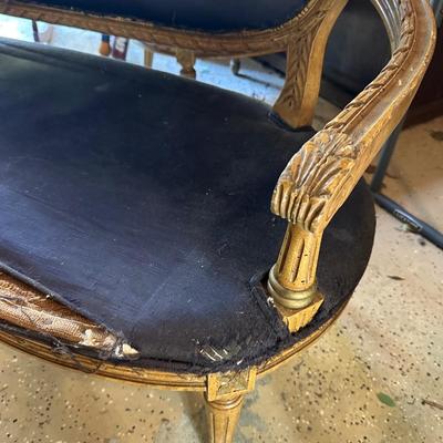FRENCH SETTEE READY FOR NEW UPHOLSTERY! 50" WIDE