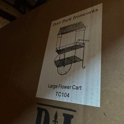 DPI DEER PARK IRONWORKS LARGE FLOWER CART PLANTER