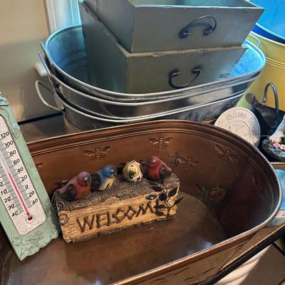 BEVERAGE TUBS, PLANTERS, PLASTIC TUB LOT