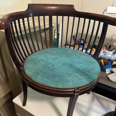 ANTIQUE EDWARDIAN ROUND BACK CHAIR NEEDS NEW UPHOLSTERY
