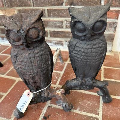 Owl andiron pair