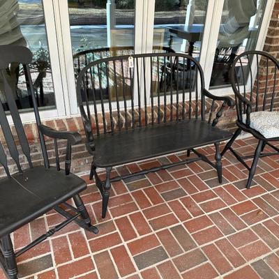 black painted seating