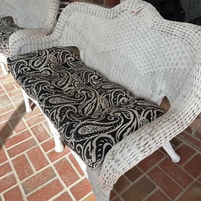 pair wicker settee