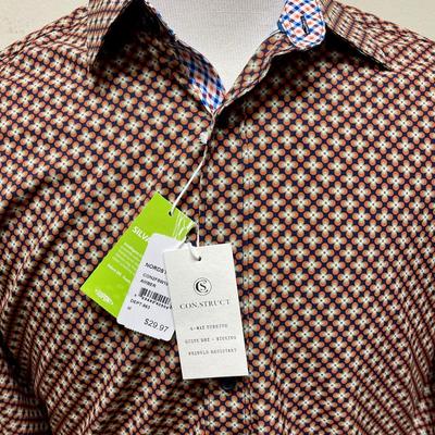 New with tag CON.STRUCT Men's Dress Shirt 4 way stretch Slim Fit size M medium NWT