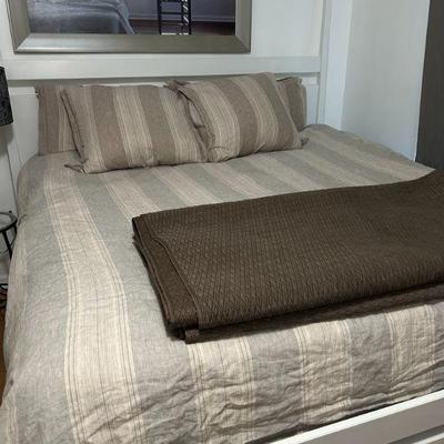 Bedding (by Restoration Hardware) only available on this bed. 