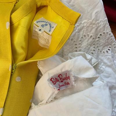 Lot of 2 vintage dresses with one being bright yellow.