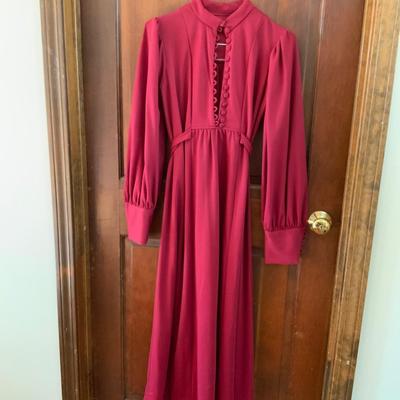Lot of maroon colored Vintage clothing including a wool coat.