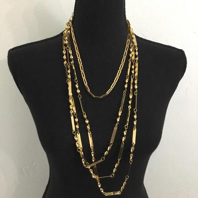 Cute, multi layered gold, toned statement, fashion, necklace