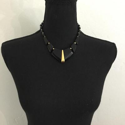 Beautiful vintage Black and gold statement necklace