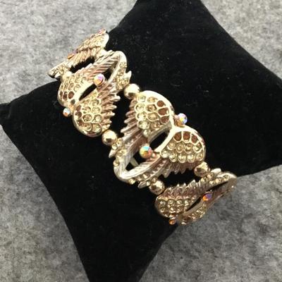 Super cute rhinestone angel wings stretch bracelet