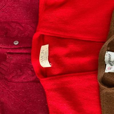 Lot of Vintage Cardigans one with matching Skirt. Including made from Alpaca