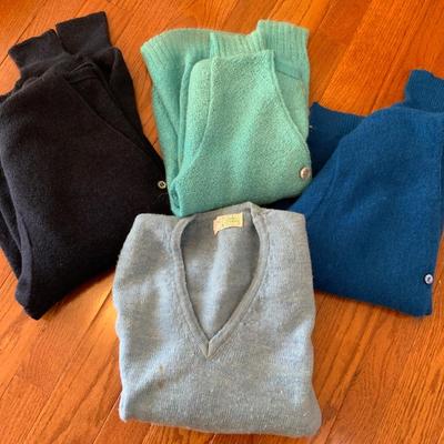 Lot of Blue Cardigans and 1 Wool Sweater