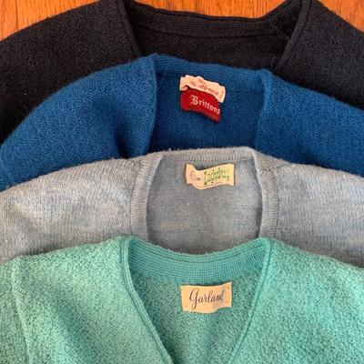 Lot of Blue Cardigans and 1 Wool Sweater