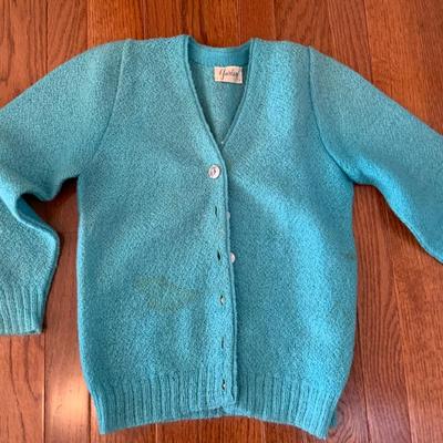 Lot of Blue Cardigans and 1 Wool Sweater