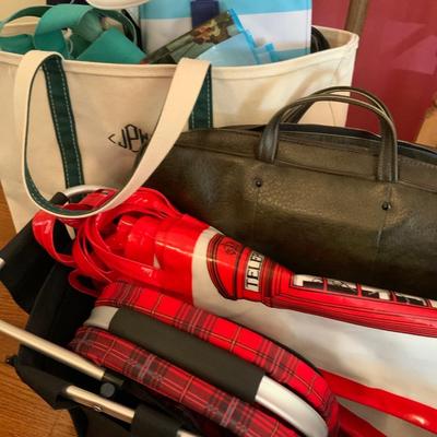 Lot of Misc Shopping Totes including a basket