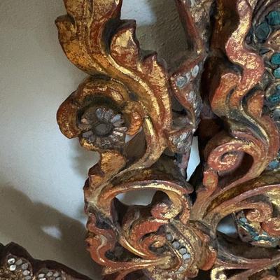 Ornate Wood Painted Dragons (B3-ES)