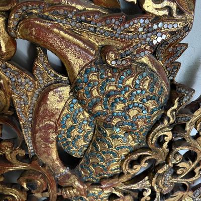 Ornate Wood Painted Dragons (B3-ES)