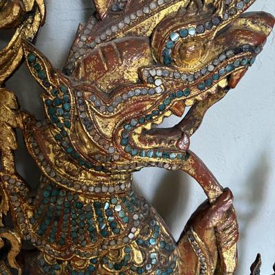 Ornate Wood Painted Dragons (B3-ES)