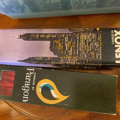 Lot of candles, including a cupcake holder