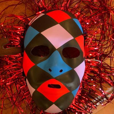 Lot of vintage disguises, including a pair of large glasses.