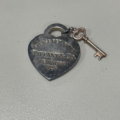 Tiffany & Co. heart with key sterling pendant