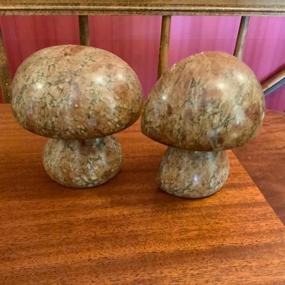 Alabaster Marble Mushroom Bookends