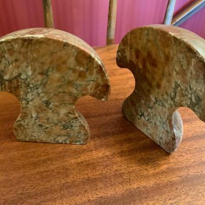 Alabaster Marble Mushroom Bookends