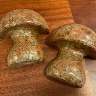 Alabaster Marble Mushroom Bookends