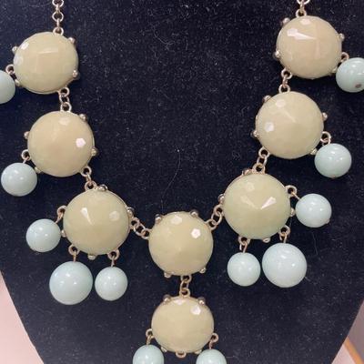Teal color beaded necklaces