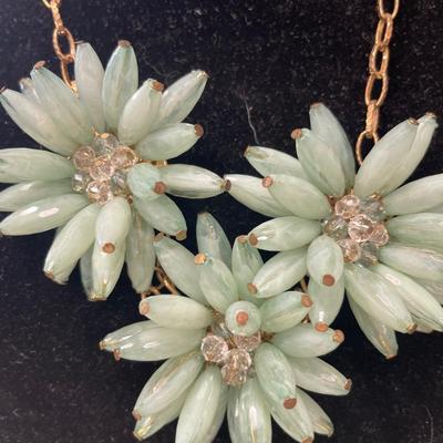 Teal color beaded necklaces