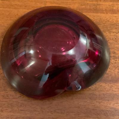 Blue Pink Purple Sommerso Murano Glass Ashtray by Flavio Poli Seguso Italy 1960’s