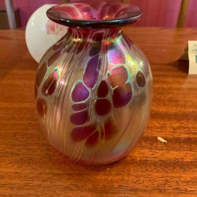 Lot of 2 Vintage Vases. 1 Vase Signed by Rick Hunter