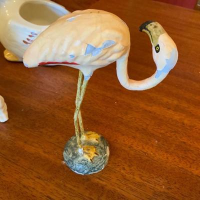 Vintage Lot of household decorations including a cross stitch picture in a bubble frame