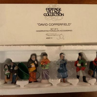 Lot of Dept 56 Heritage Village Collection and a Village Pole Pine Tree