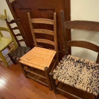 Lot of 4 vintage chairs including a Childs chair