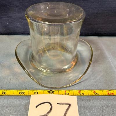 Vintage Clear Glass Top Hat Vase