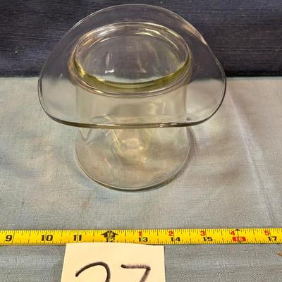 Vintage Clear Glass Top Hat Vase
